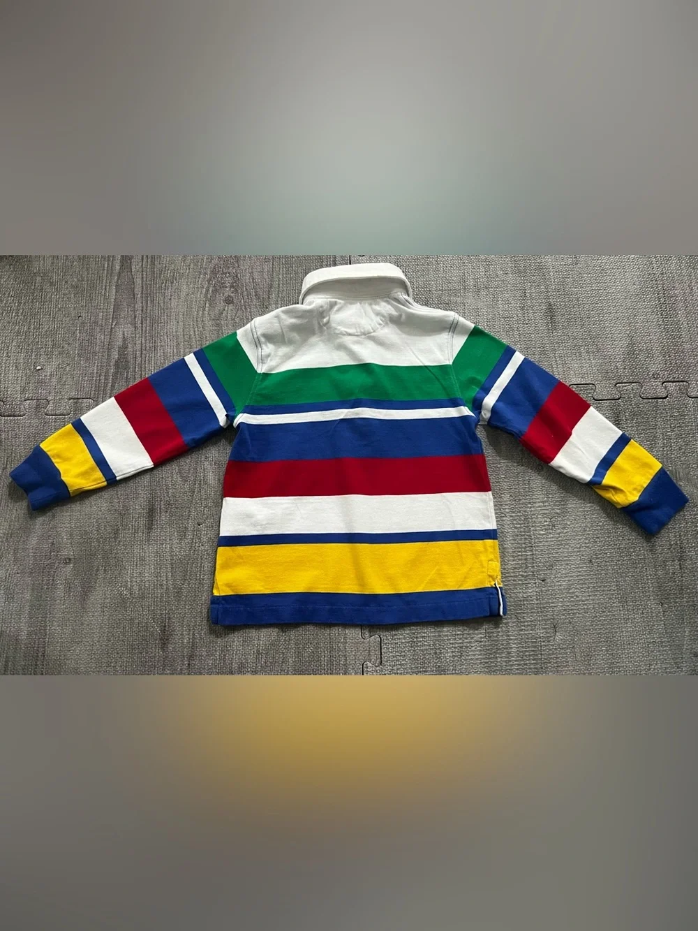 Polo Ralph Lauren Boys 3T Multicolor Striped Logo Long Sleeve Polo Shirt